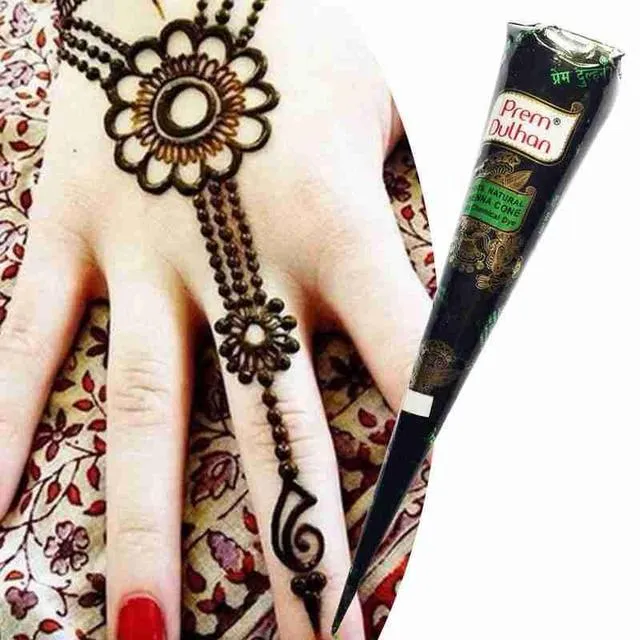 Henna Paste Cone 7 Different Colors You Choose Red Brown Black White Natural Organic Premixed Chemical Free Mehndi Heena Temporary Tattoo Skin Dye Easy Application