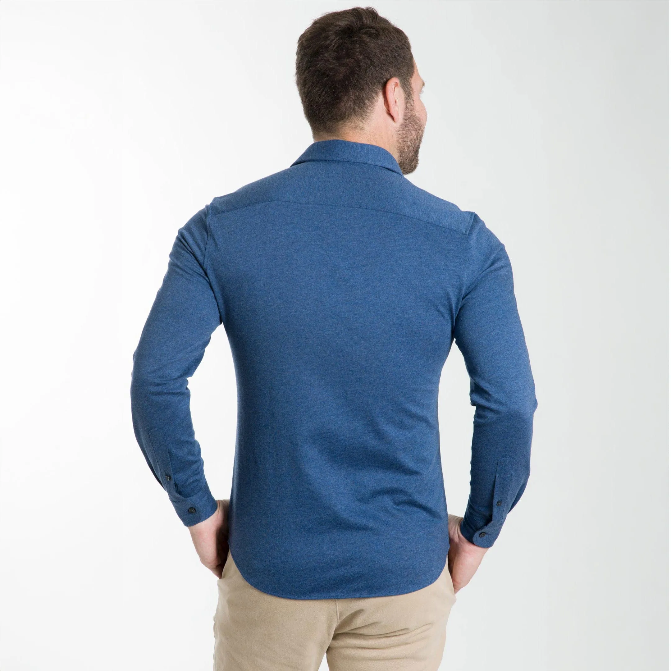 Indigo Mélange Performance Stretch Shirt