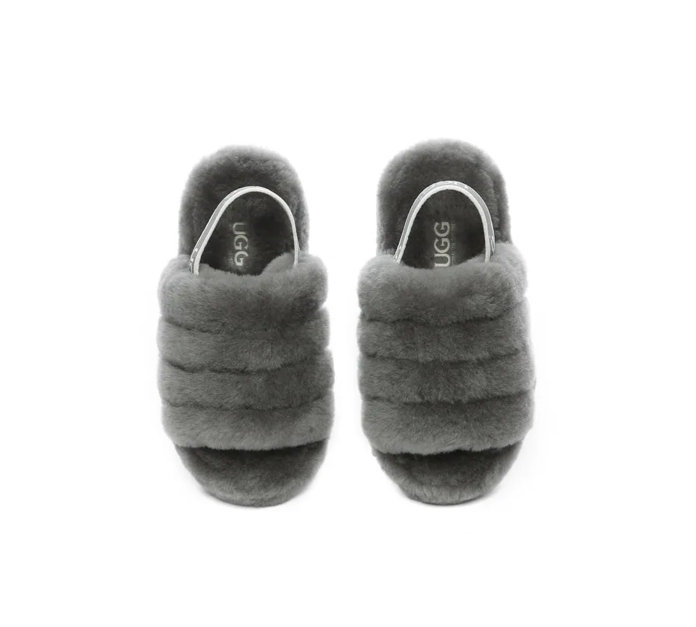 Kids Slingback Fluffy Slides Puffy