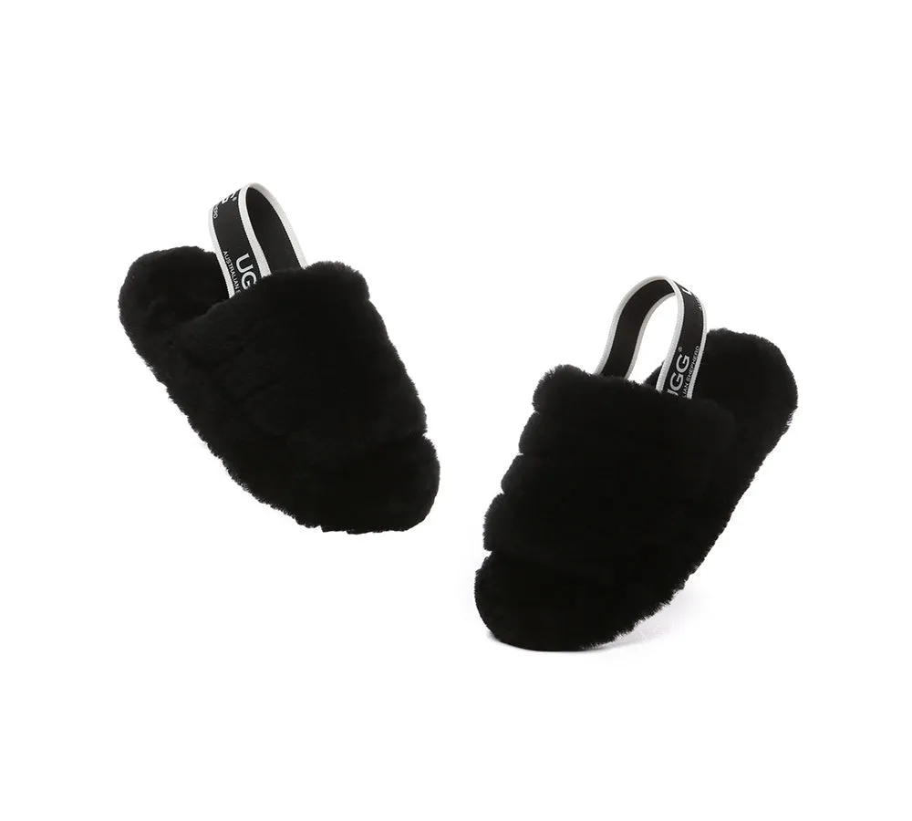 Kids Slingback Fluffy Slides Puffy