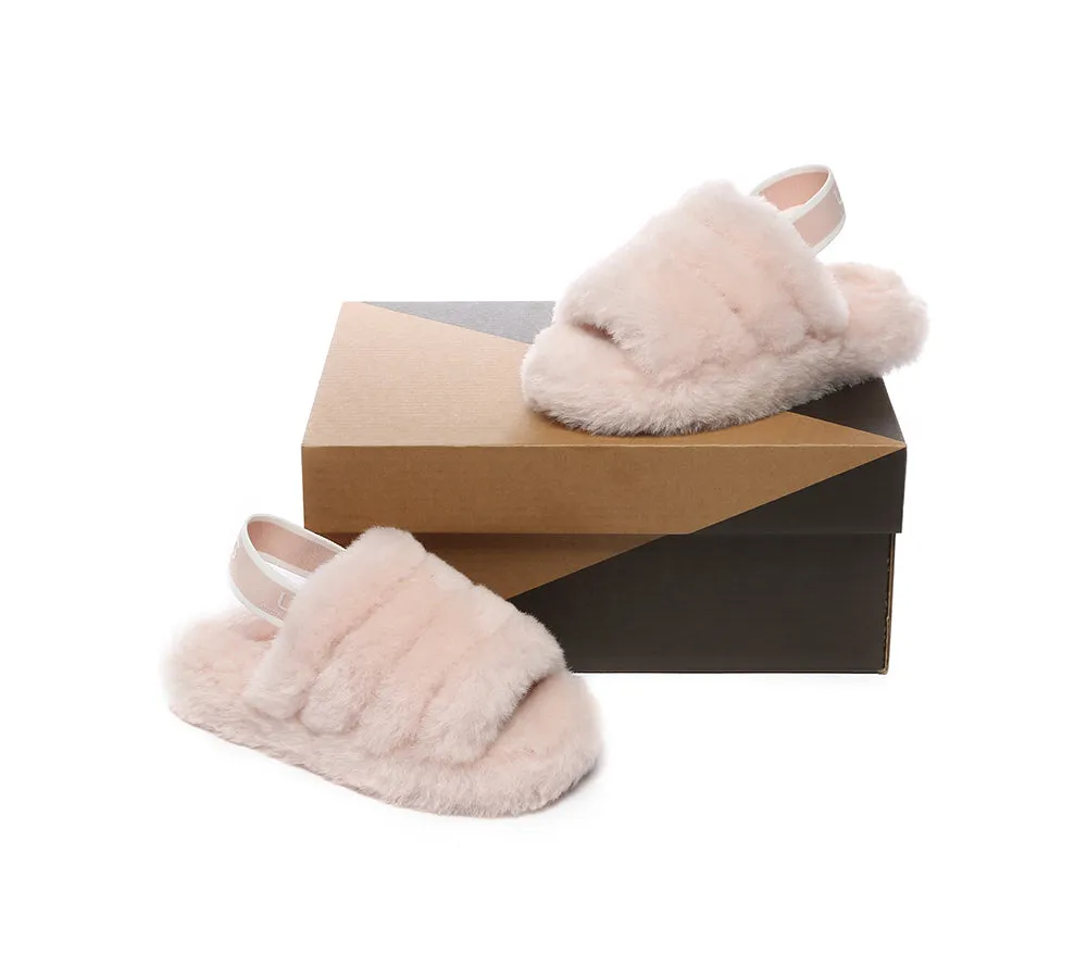 Kids Slingback Fluffy Slides Puffy