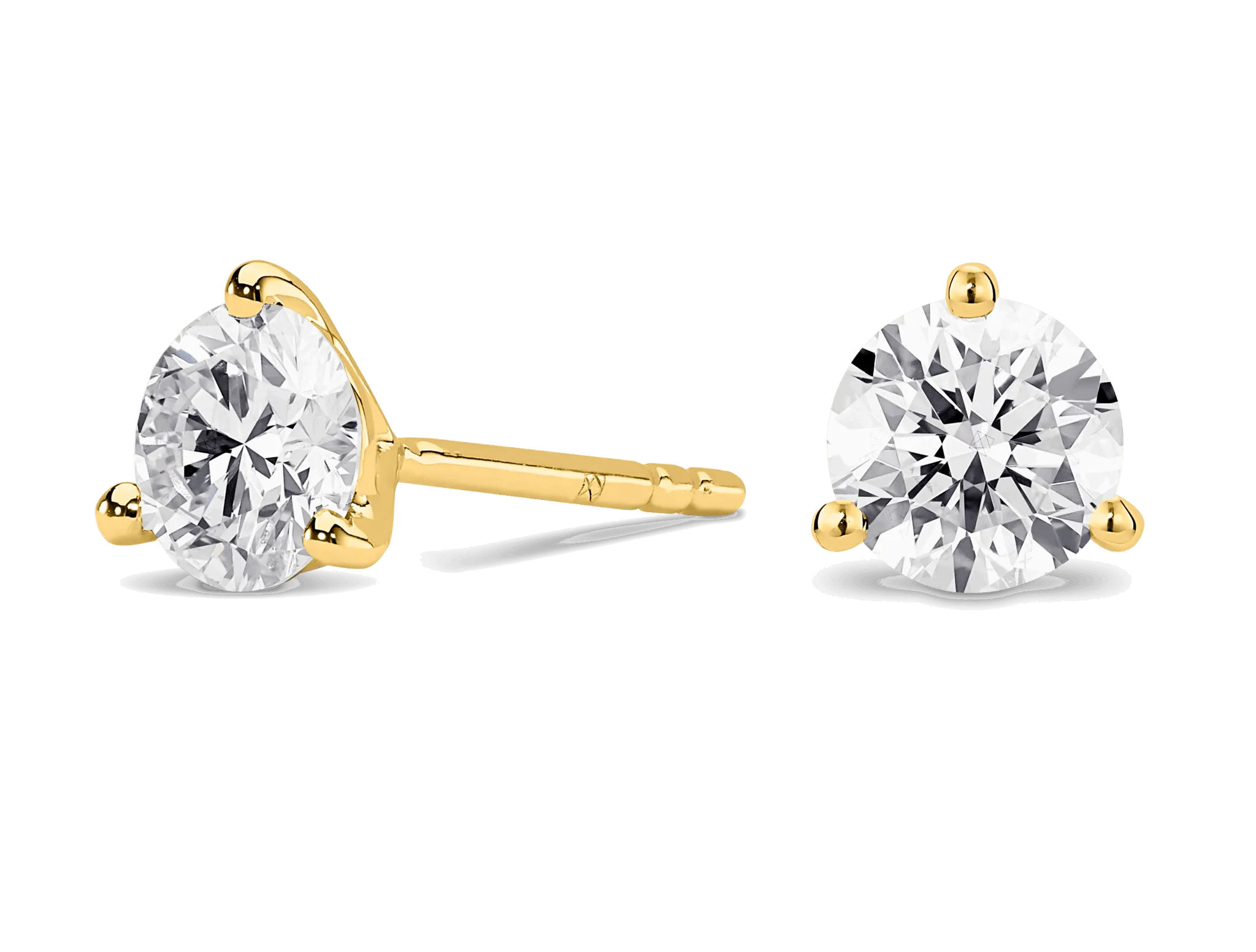 Lab-Grown Diamond 3ct. tw. Round Brilliant Studs and Pendant Yellow Gold Set | White