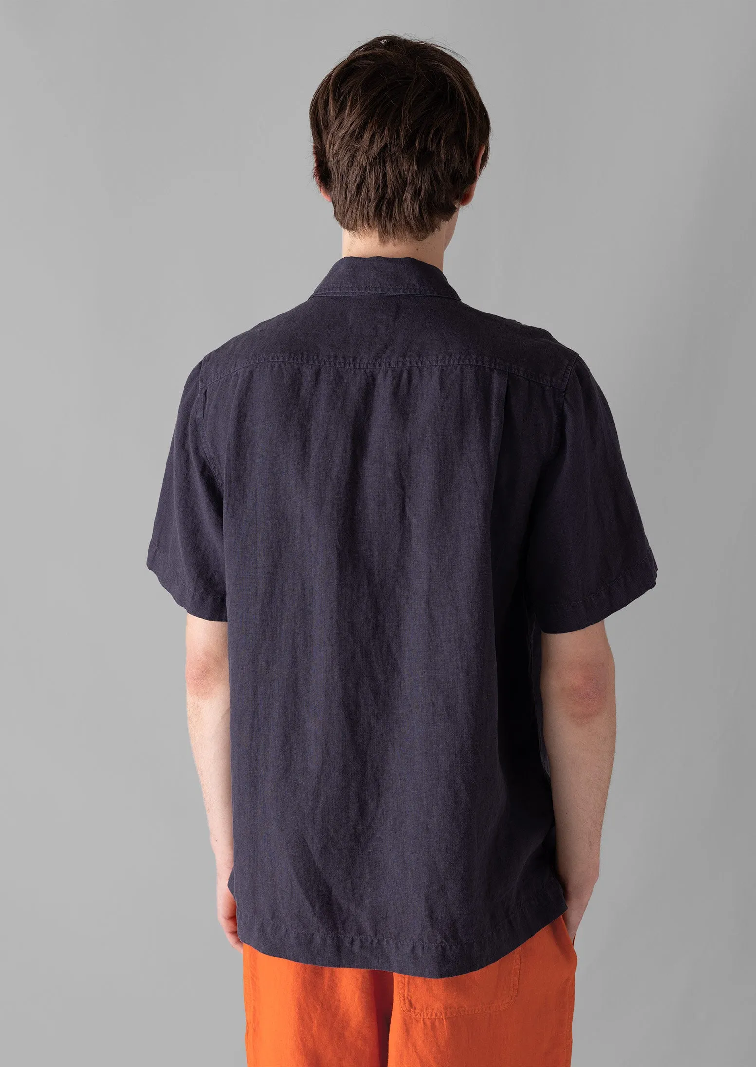 Linen Short Sleeve Shirt | Slate