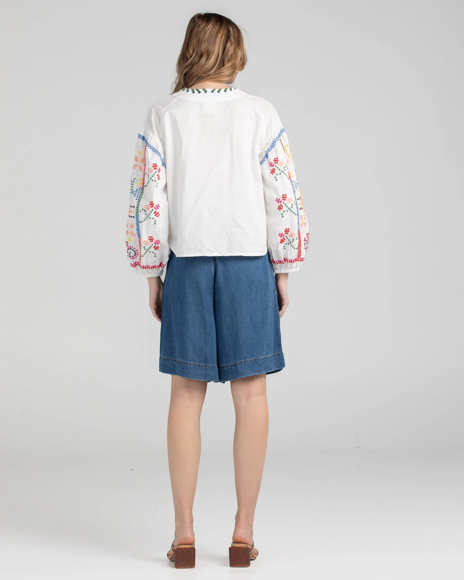 Mia Embroidered Top - White