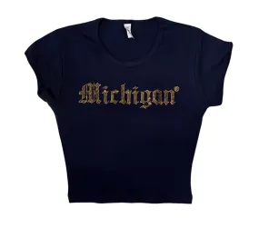 Michigan Rhinestone Freshman Tee