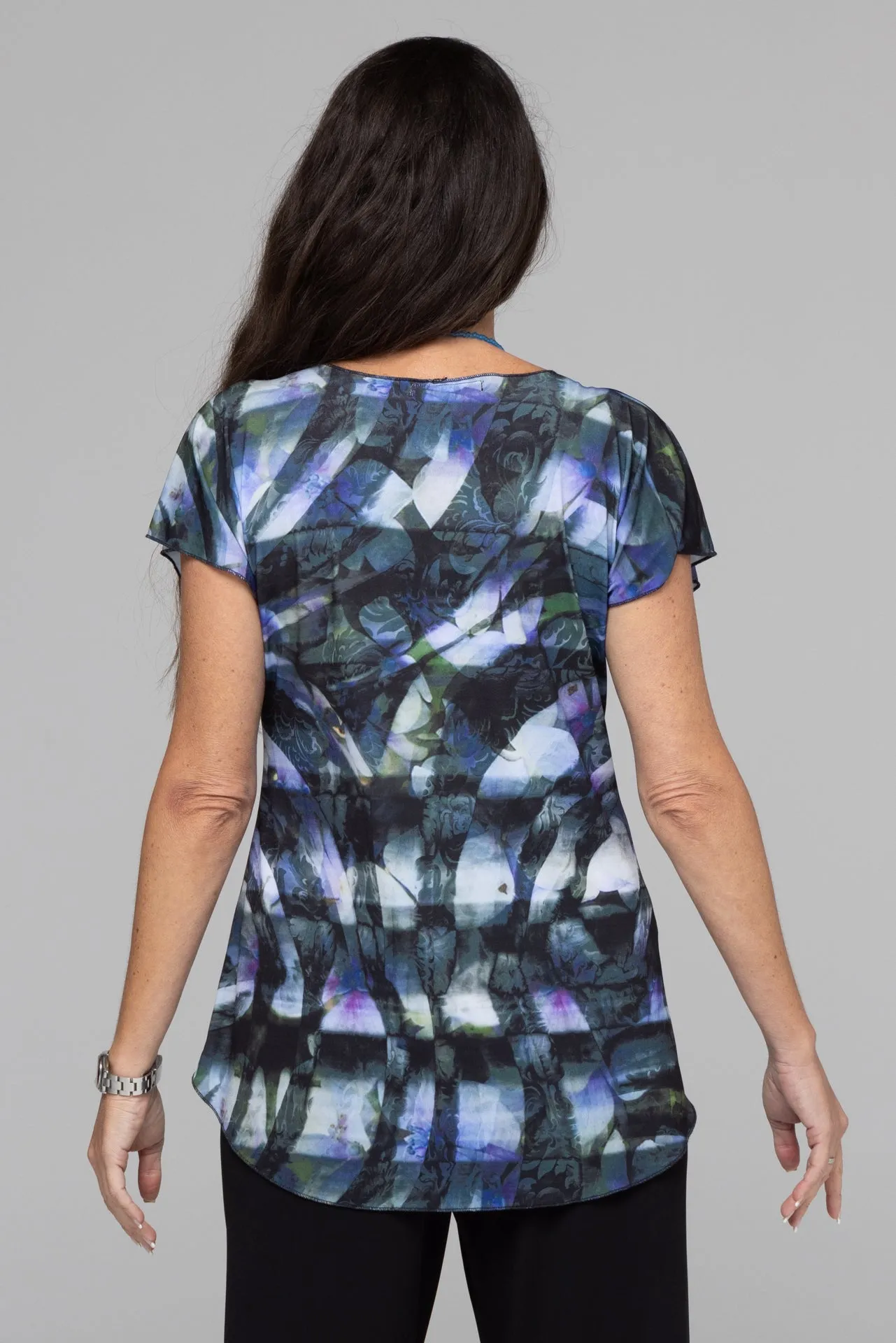 Midnight Print Short Sleeve Jersey Top