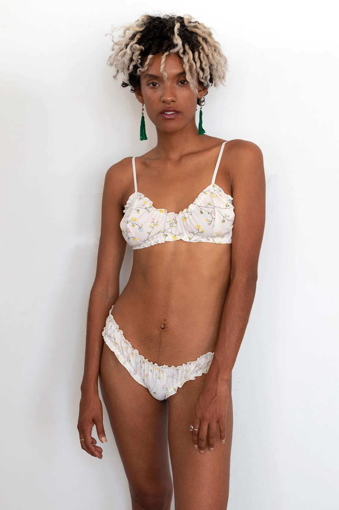 Oleander Bralette in Upcycled Vintage Flower Branch