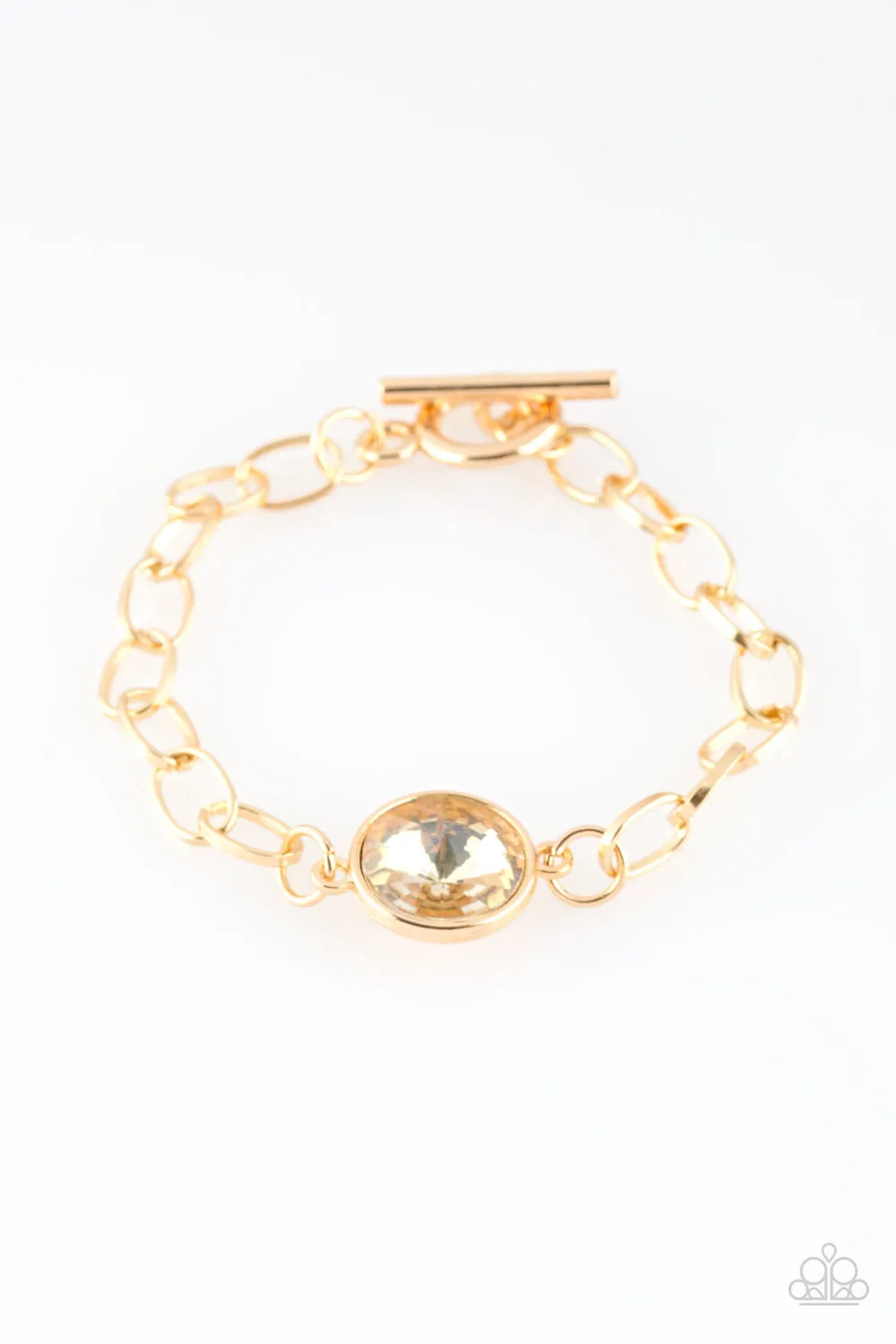 Paparazzi All Aglitter - Gold Toggle Closure Bracelet