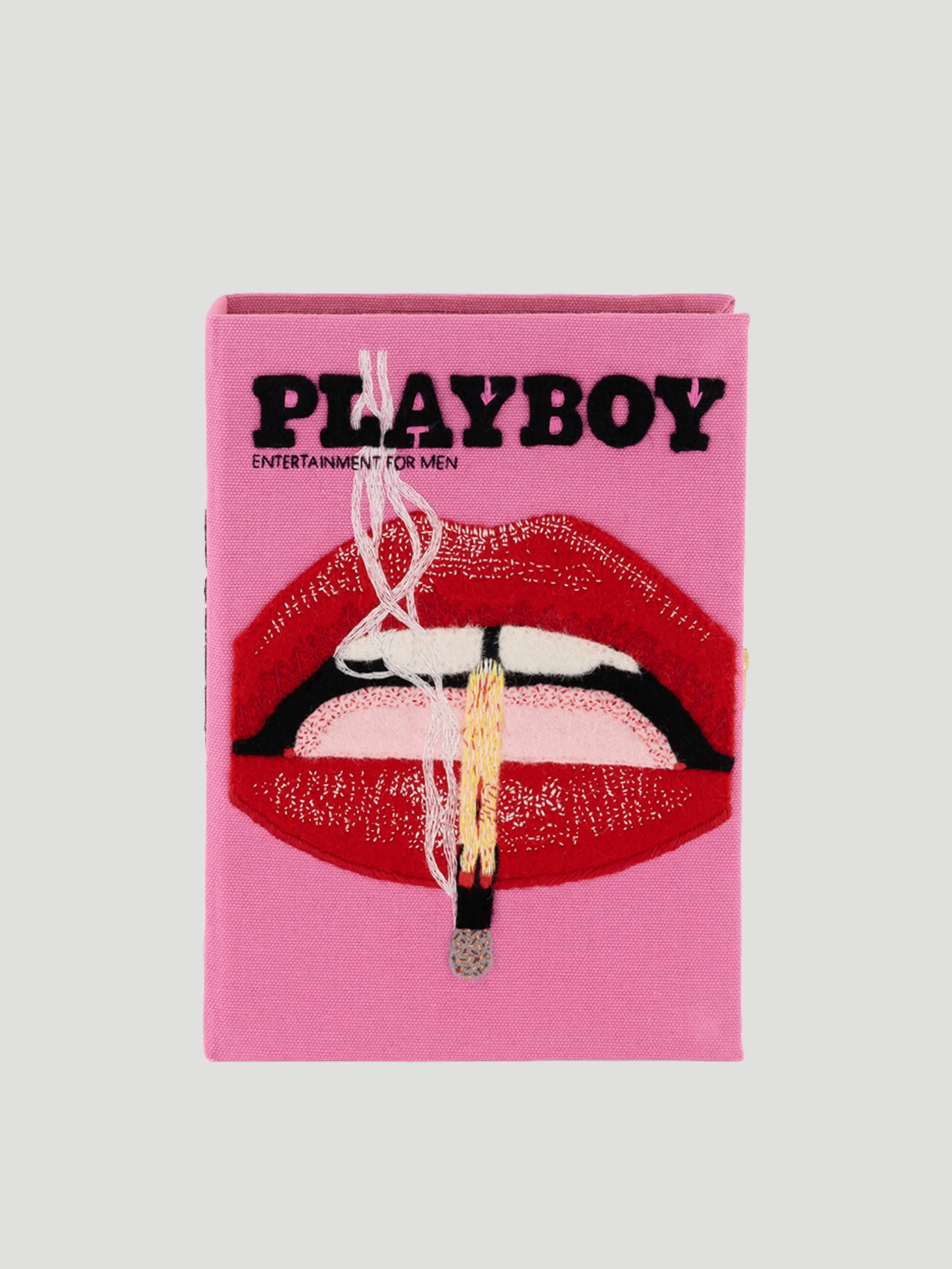 Pink Playboy Lips Book Clutch