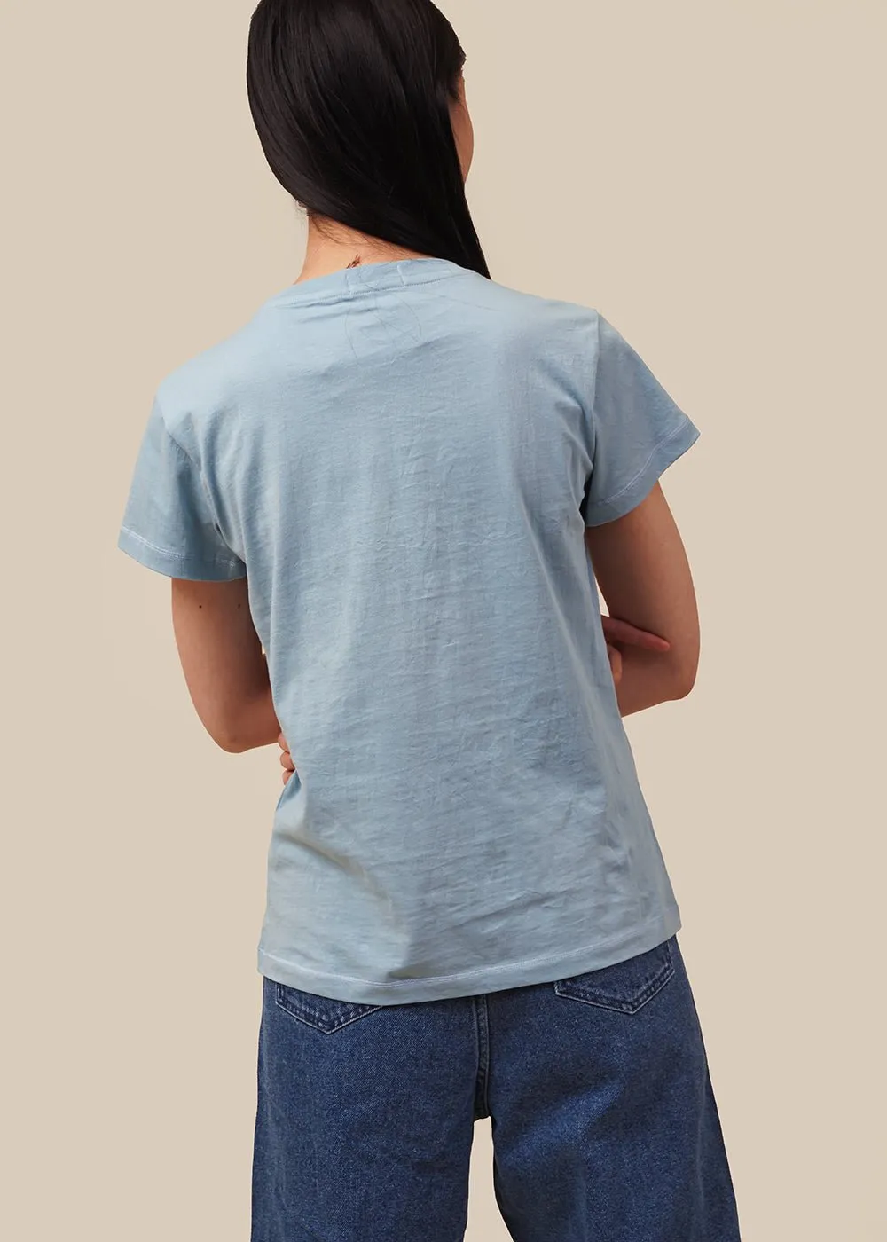 Powder Blue Organic Crew Neck Tee