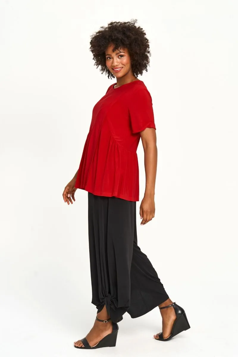 Red Coral Asymmetrical Top Red