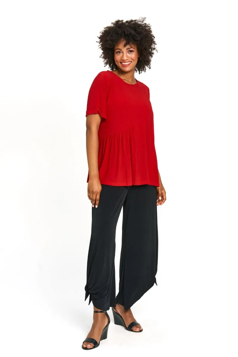 Red Coral Asymmetrical Top Red