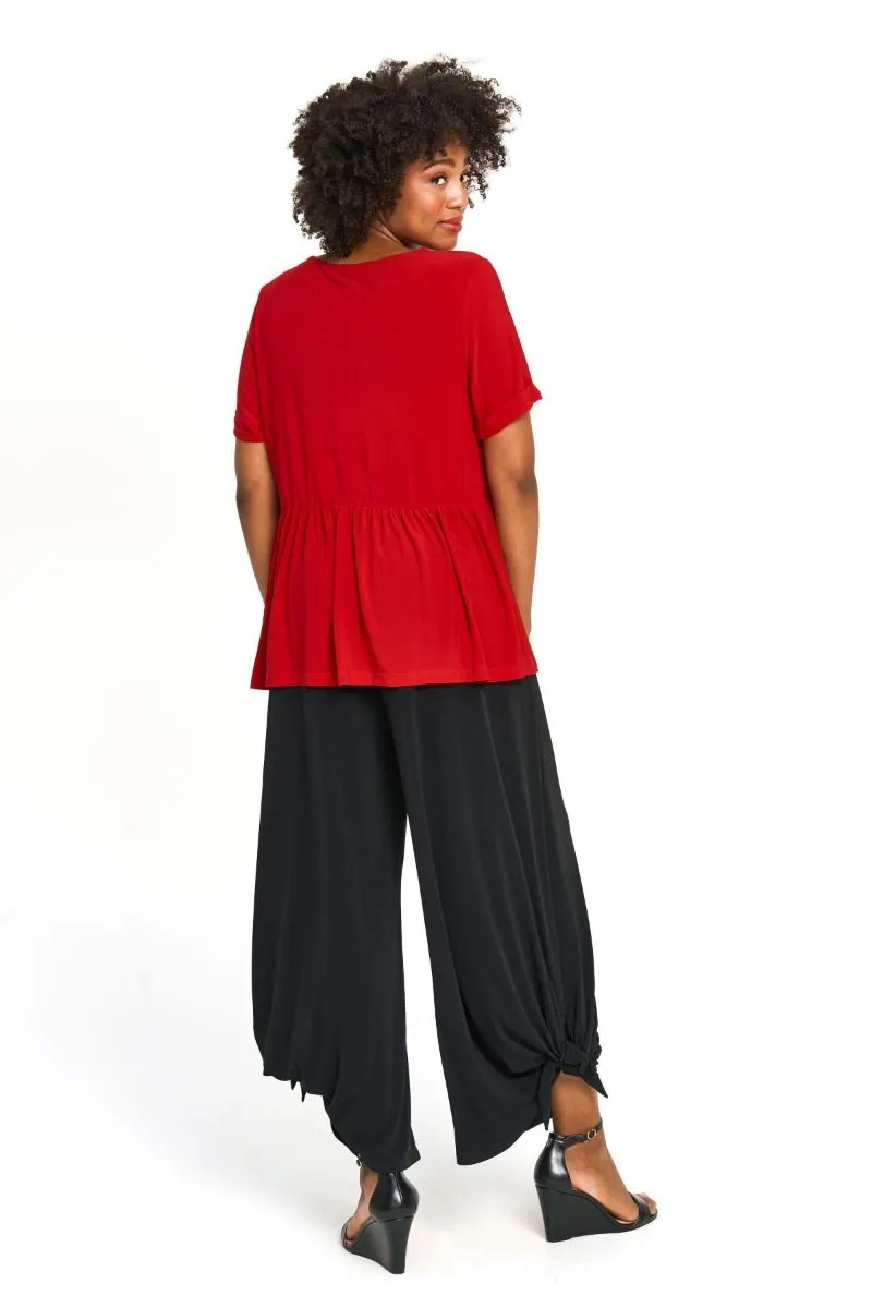 Red Coral Asymmetrical Top Red