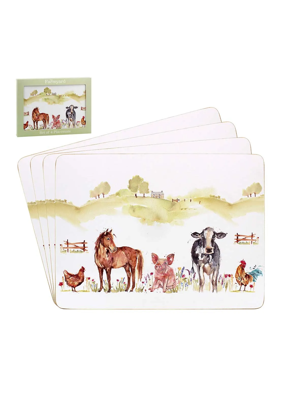 Set Of Four Farmyard Placemats