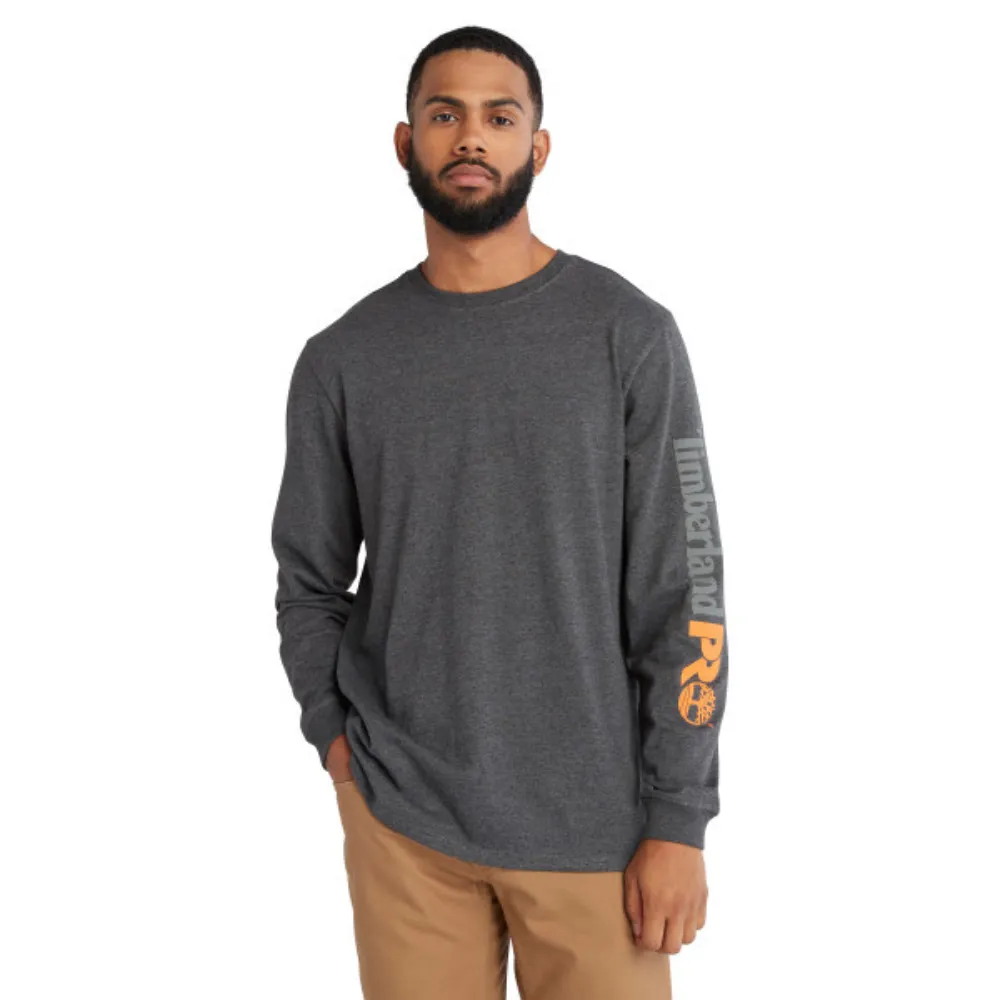 Timberland PRO Men's Core Logo Long-Sleeve T-Shirt - Grey Heather