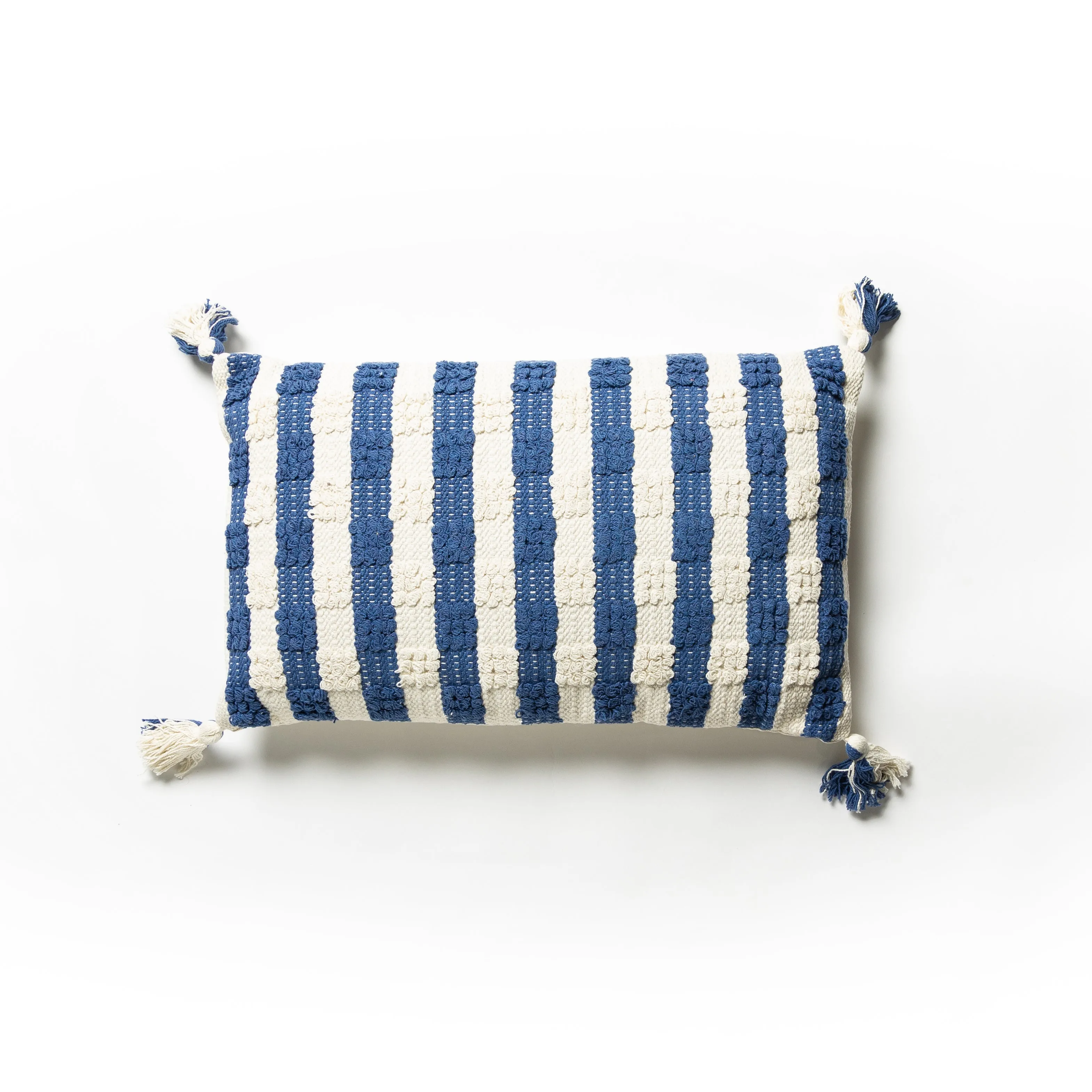 Tufted Check Cushion - Blue