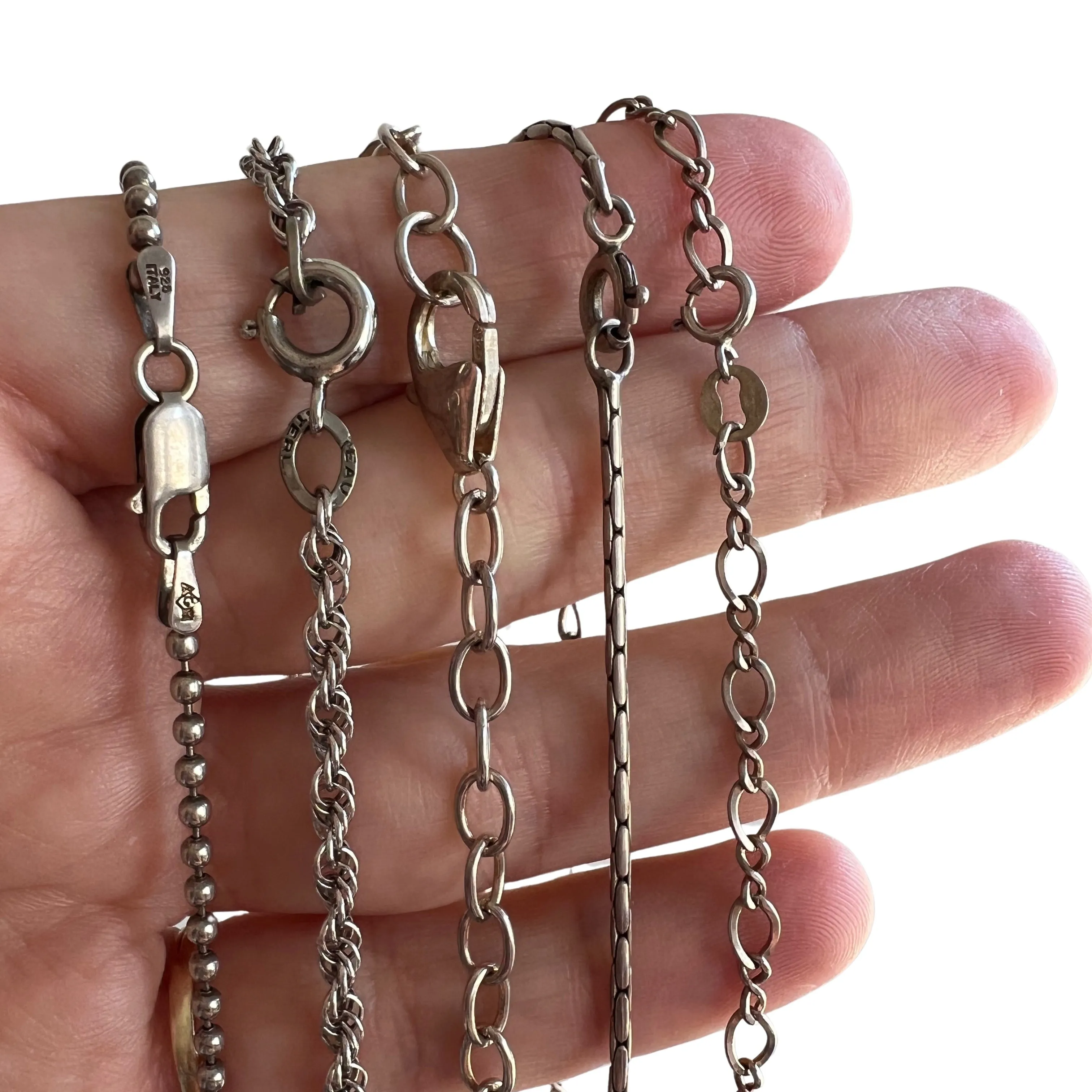 V I N T A G E // sterling silver pendant chains by price / $68 each