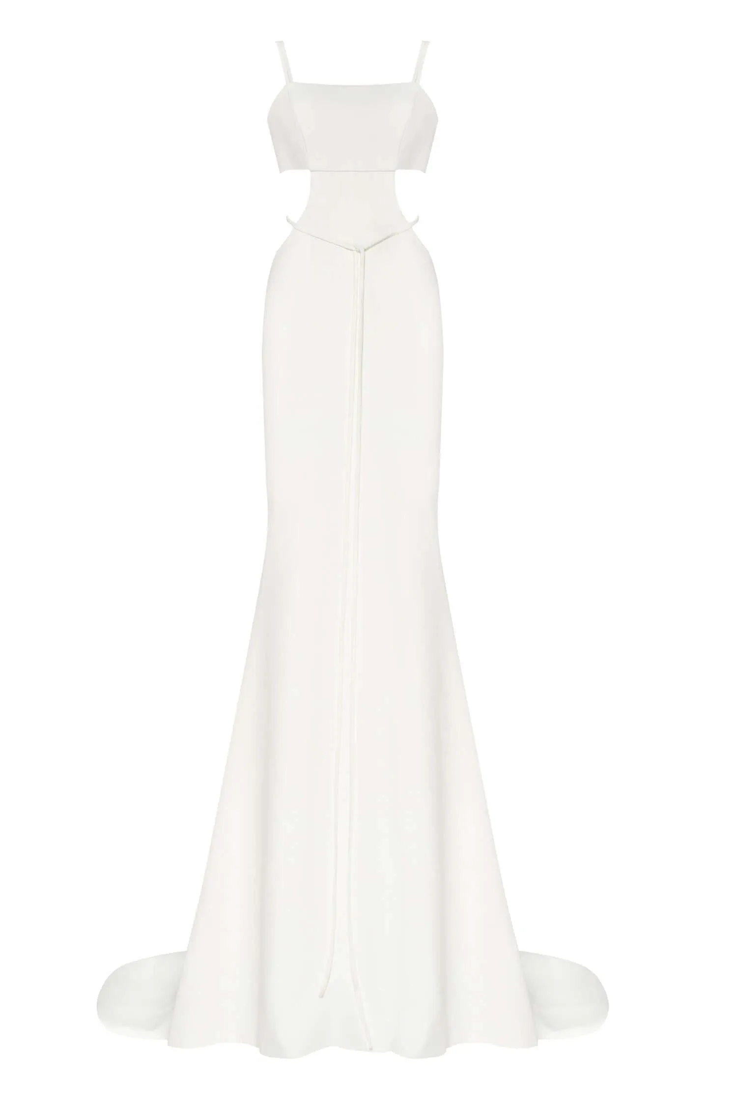 White Casual side cut out maxi dress