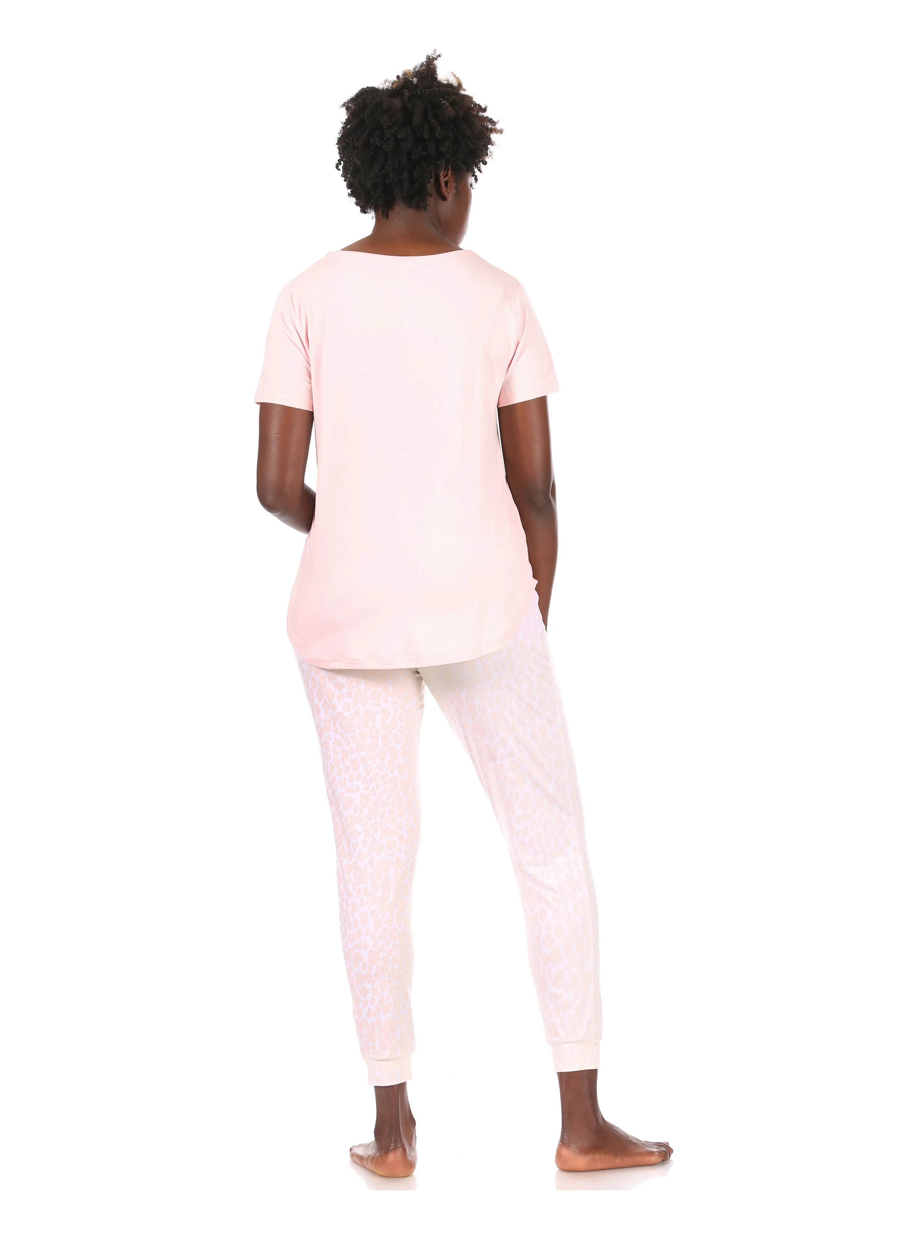 Women's "MOM LIFE" Short Sleeve Top and Drawstring Jogger Pajama Set